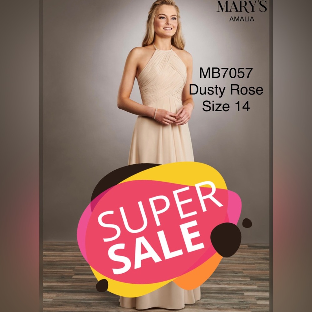 Mary’s Bridal Bridesmaid Dress - Color: Dusty Rose Size: 14
